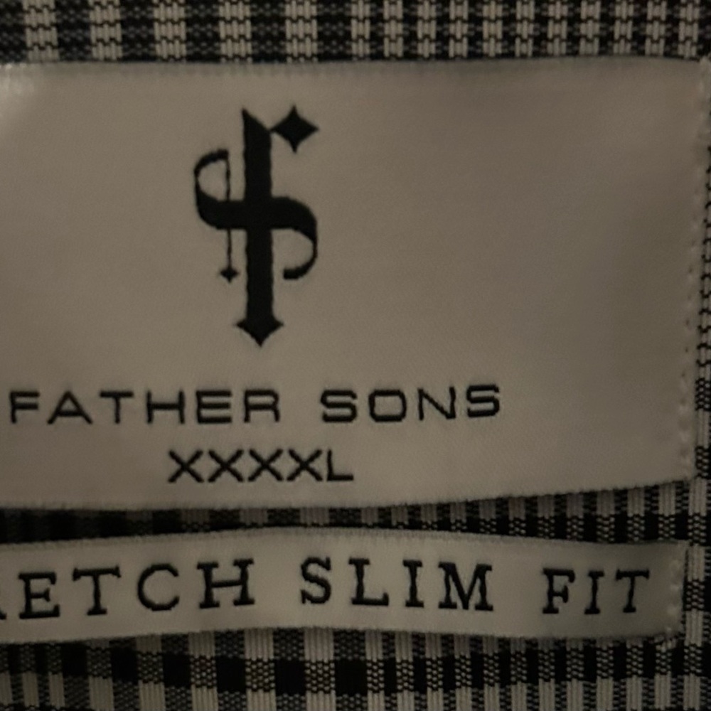 Father Sons Men's Black/White Plaid Casual Button Down Shirt, NWT. Size 4X 👍
